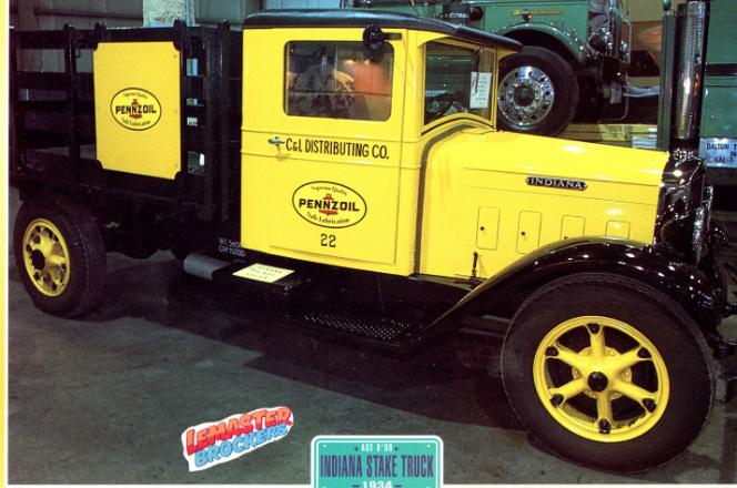 FICHE COLLECTION INDIANA STAKE TRUCK 1934