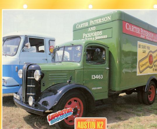 FICHE COLLECTION AUSTIN K2 1939