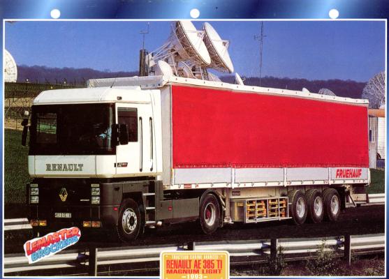 FICHE CAMION RENAULT MAGNUM LIGHT AE385TI 1993