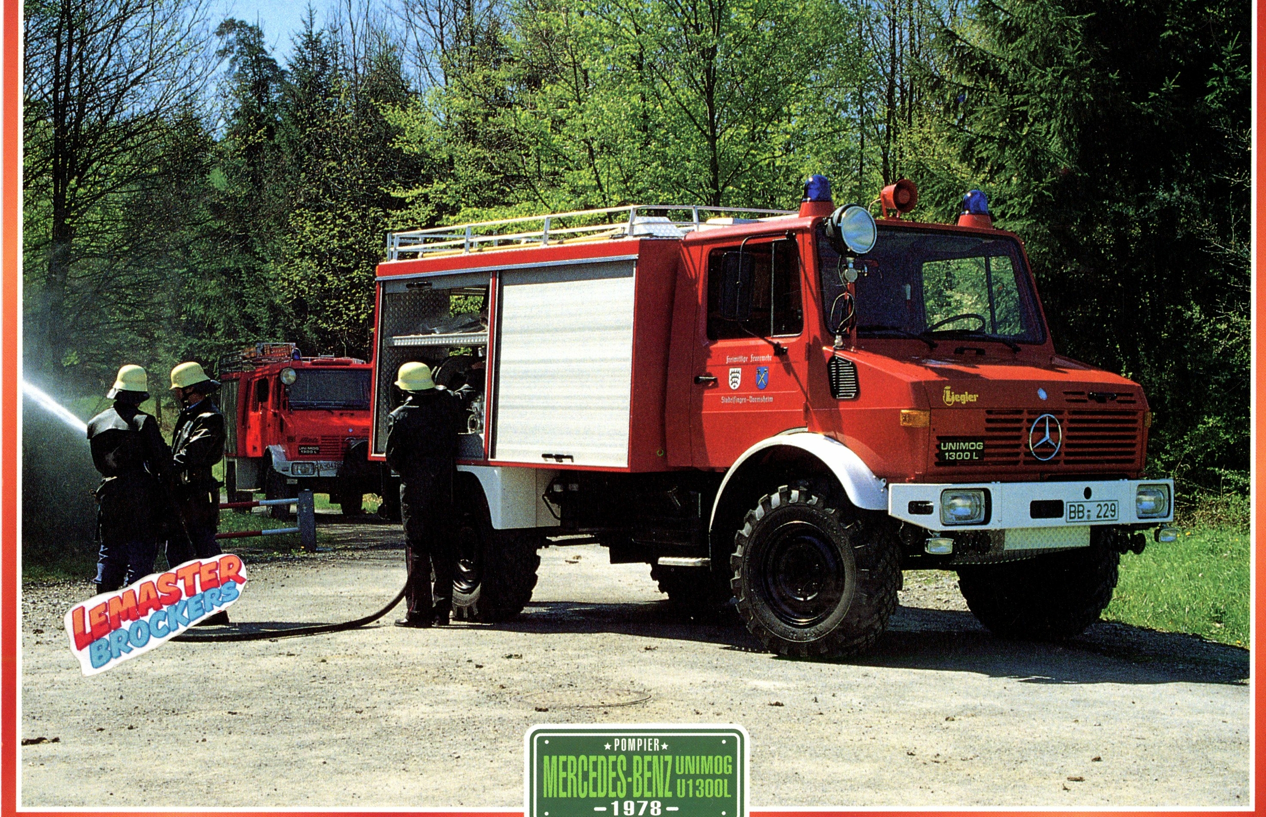 FICHE CAMION POMPIER MERCEDES UNIMOG U 1300L 4X4 1978