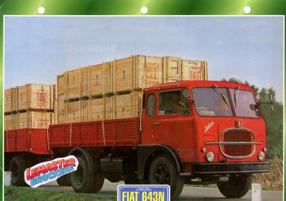 FICHE COLLECTION FIAT 643 N 1969