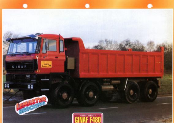 FICHE TECHNIQUE CAMION GINAF F480 1978