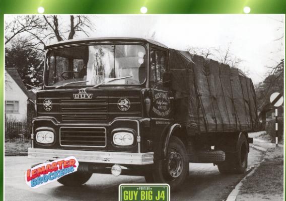 FICHE CAMION GUY BIG J4 1962