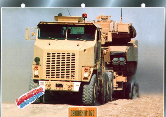 FICHE TECHNIQUE CAMION OSHKOSH M1070 MILITAIRE 1998