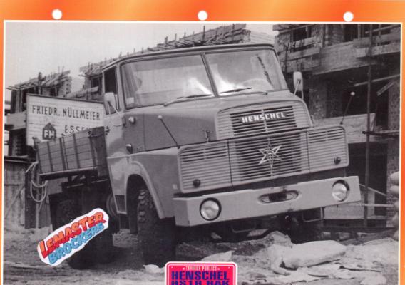 FICHE TECHNIQUE CAMION HENSCHEL HS16 HAK 1961