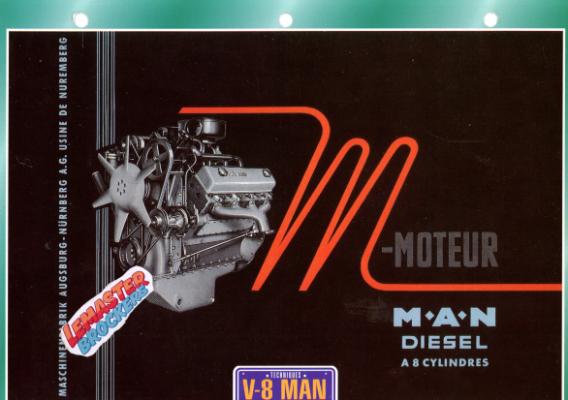 FICHE TECHNIQUE MOTEUR MAN DIESEL A 8 CYLINDRES 1951