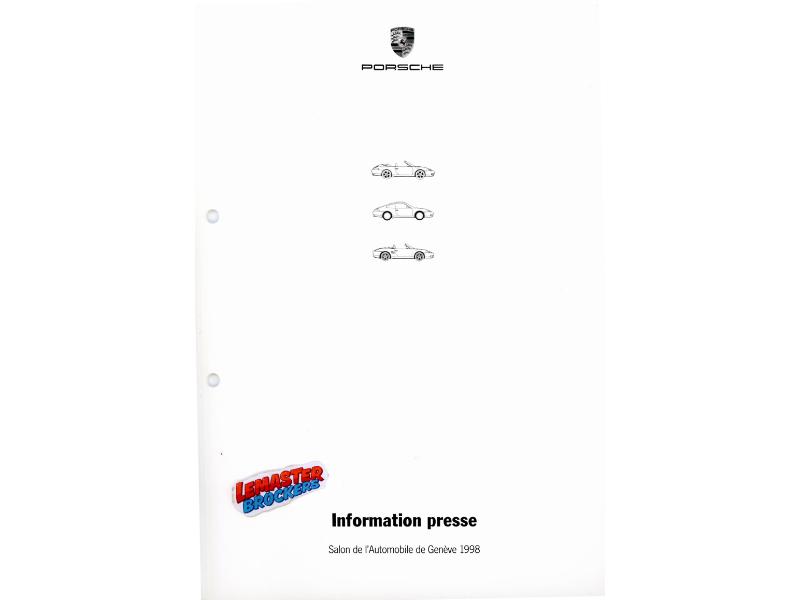 DOSSIER PRESSE PORSCHE – SALON AUTOMOBILE GENÈVE 1998 (33 PAGES   PHOTOS)