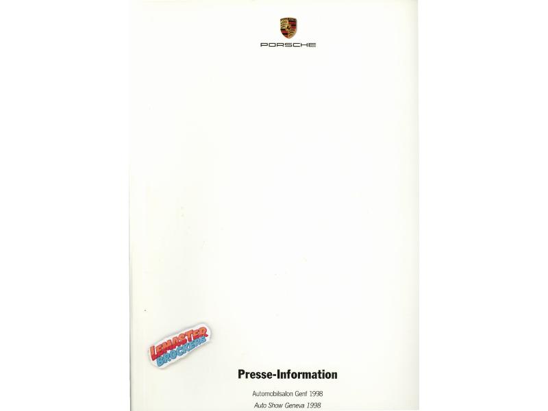 DOSSIER PRESSE PORSCHE – SALON AUTOMOBILE GENÈVE 1998 (33 PAGES   PHOTOS)