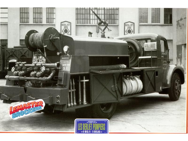 FICHE CAMION LES BERLIET POMPIERS 1951-1956