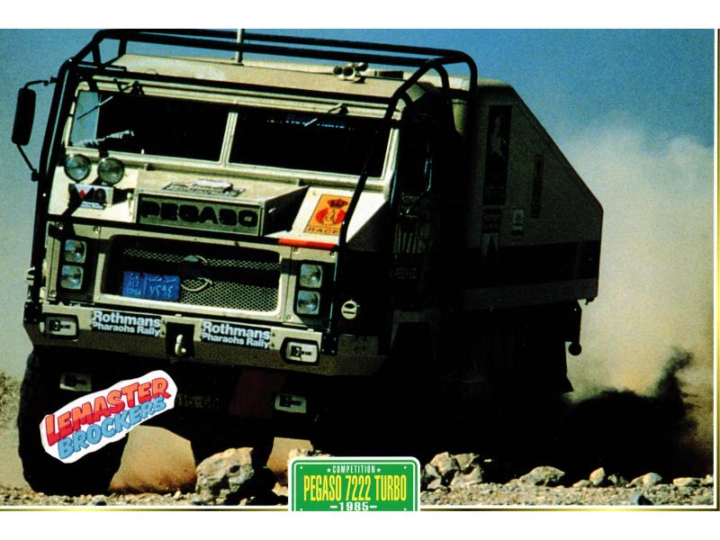 FICHE COLLECTION CAMION COMPETITION PARIS-DAKAR PEGASO 7222 TURBO 1985