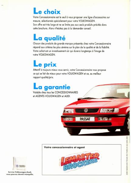 BROCHURE VOLKSWAGEN PASSAT ACCESSOIRES