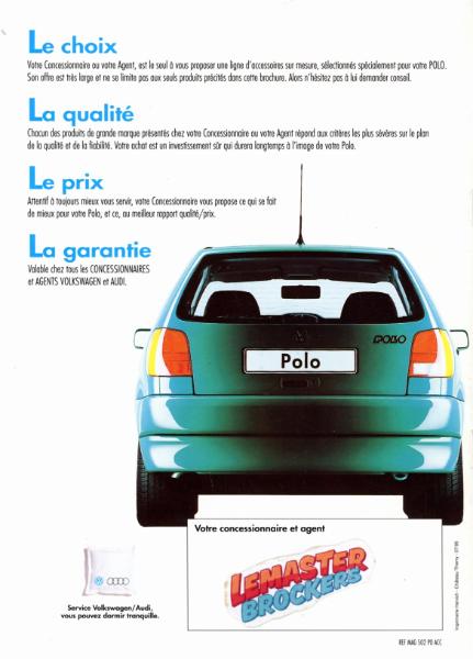 BROCHURE ACCESSOIRES VOLKSWAGEN POLO