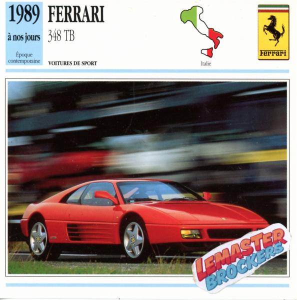 FICHE FERRARI 348 TB 1989