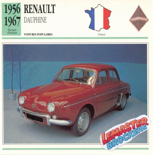 FICHE RENAULT DAUPHINE 1956 1967