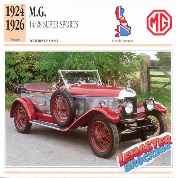 FICHE MG 14/28 SUPER SPORTS 1924 1926