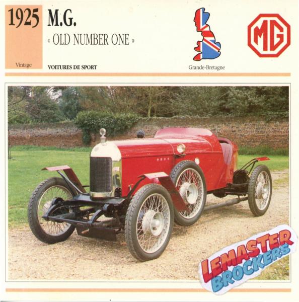 FICHE MG OLD NUMBER ONE