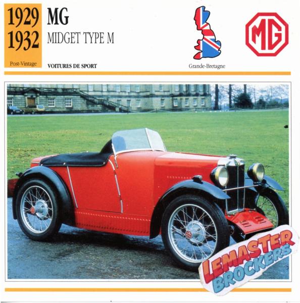 FICHE MG MIDGET TYPE M 1929 1932