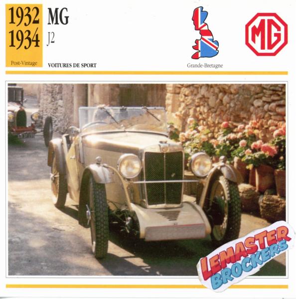FICHE MG J2 1932 1934