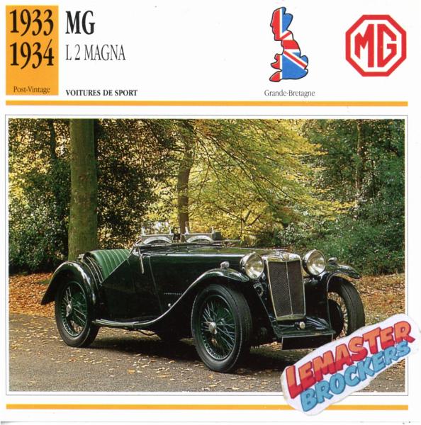 FICHE MG L2 MAGNA 1933 1934
