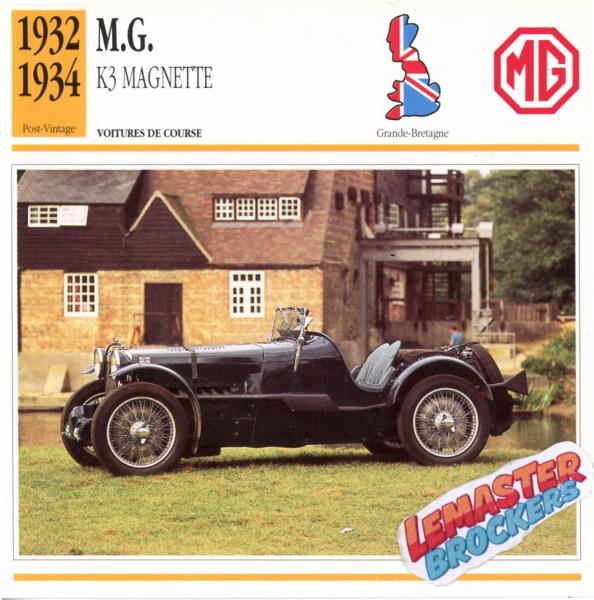 FICHE MG K3 MAGNETTE 1932 1934