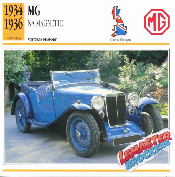 FICHE MG NA MAGNETTE 1934 1936