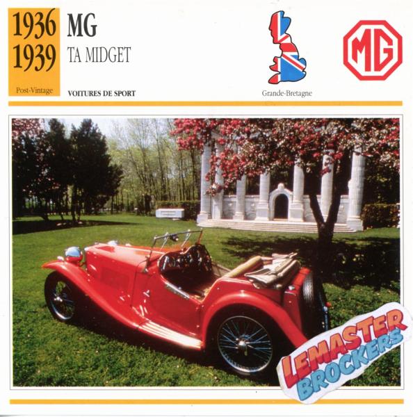 FICHE MG TA MIDGET 1936 1939