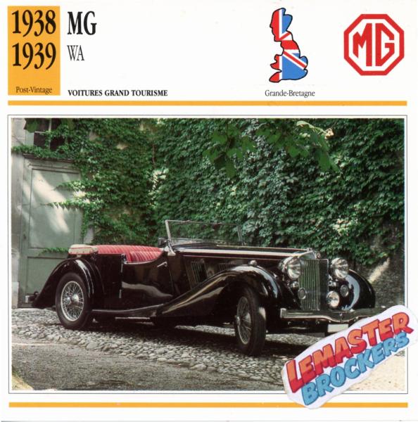 FICHE MG WA 1938 1939