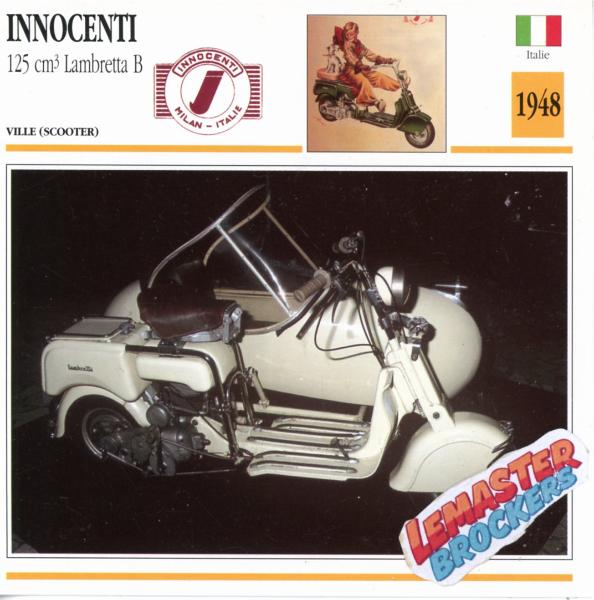 FICHE SCOOTER INNOCENTI 125 LAMBRETTA B 1948