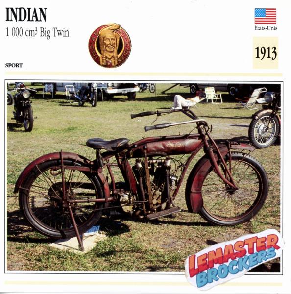 FICHE INDIAN 1000CC BIG TWIN 1913