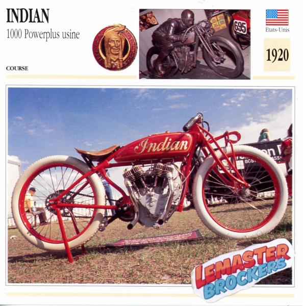 FICHE MOTO COLLECTION INDIAN POWERPLUS USINE 1920