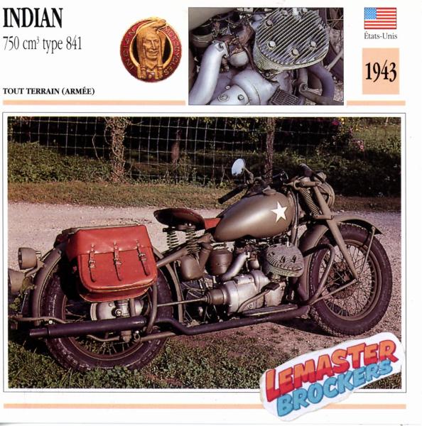 FICHE MOTO 750CC TYPE "841" 1943