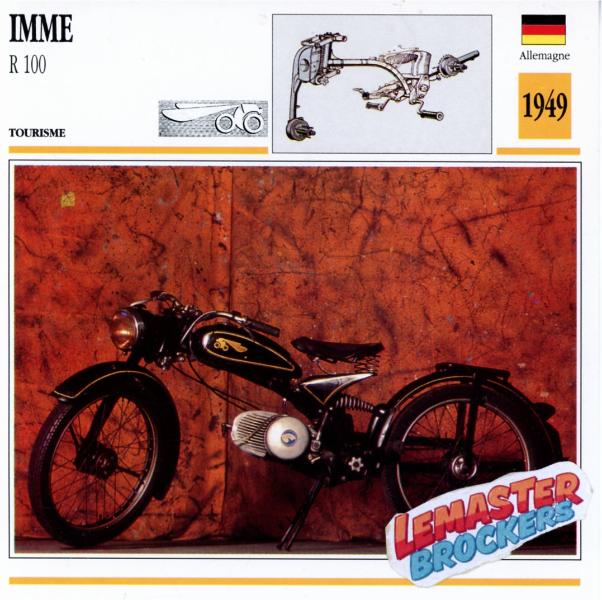FICHE MOTO IMME R100 1949