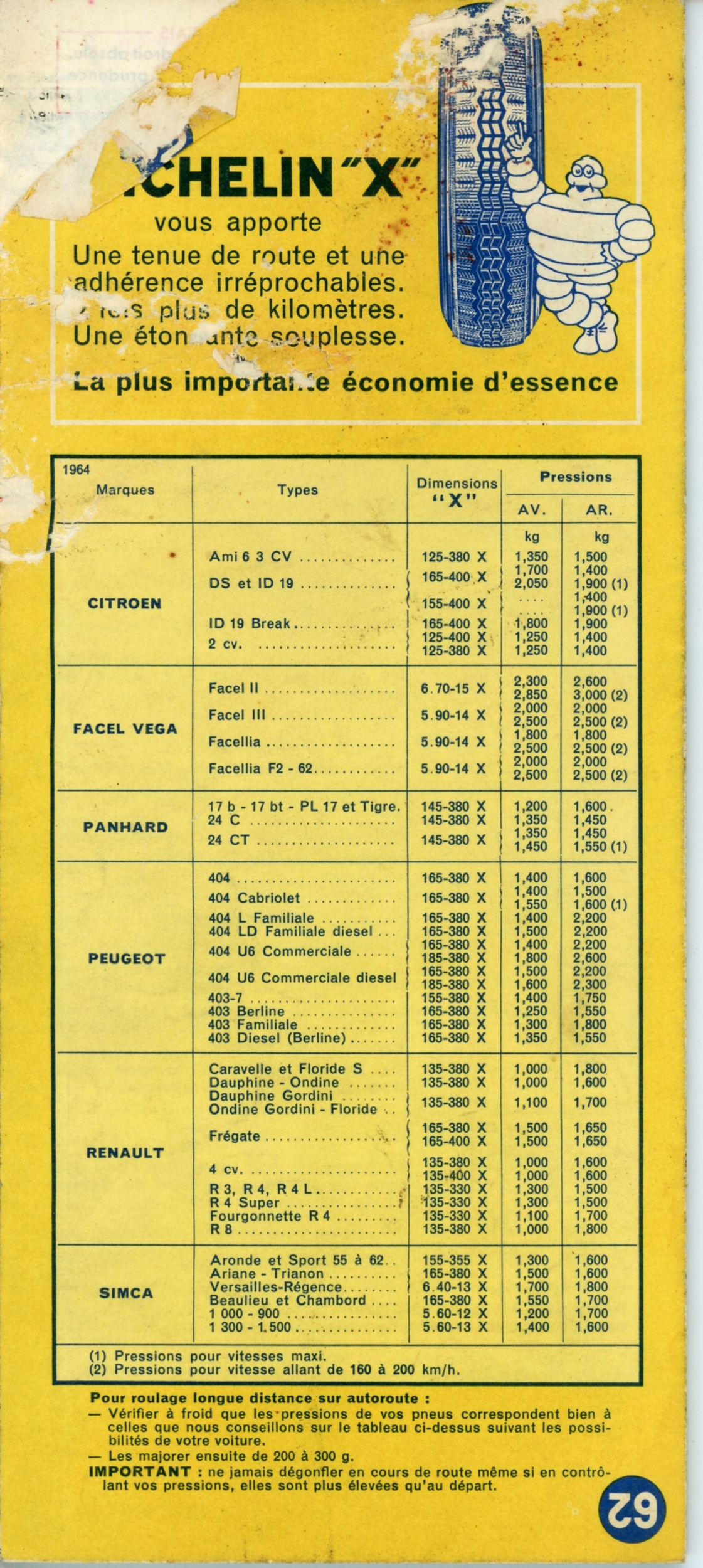 CARTE-ROUTIÈRE-MICHELIN-62-1965-LEMASTERBROCKERS-COLLECTION-CARTE-MICHELIN