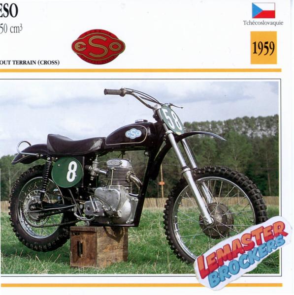 FICHE MOTO CROSS ESO 250 1959