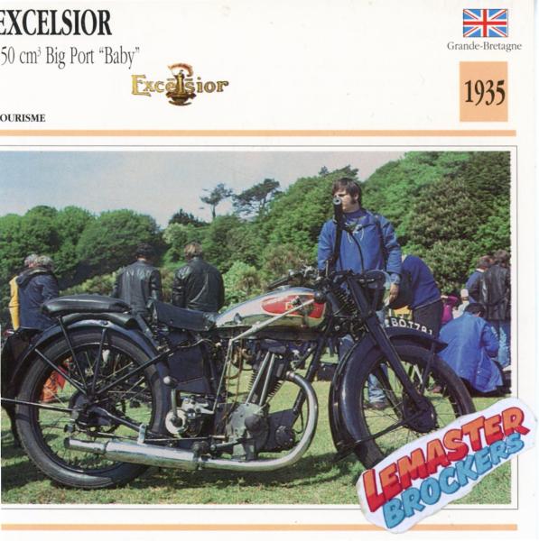 FICHE MOTO EXCELSIOR 150 BIG PORT BABY 1935