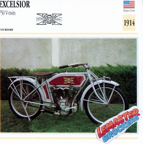 FICHE MOTO 750 EXCELSIOR V-TWIN 1914