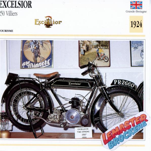 FICHE MOTO 250 EXCELSIOR VILLIERS 1924