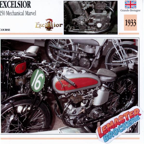 FICHE MOTO EXCELSIOR 250 MECHANICAL MARVEL 1933