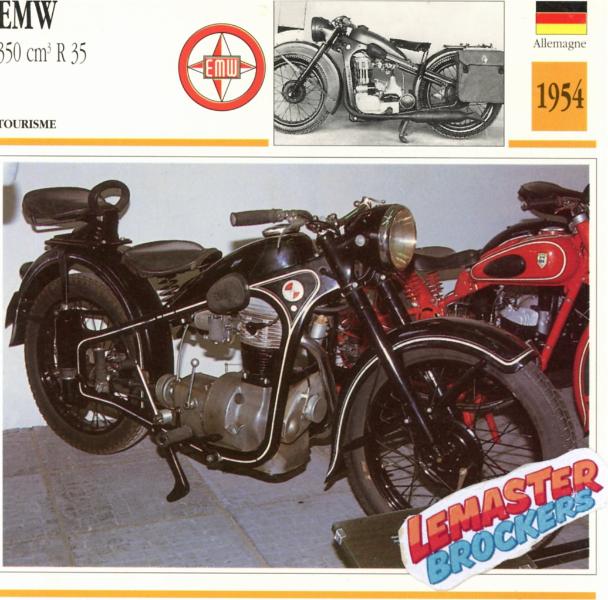 FICHE MOTO EMW 350 R35 1954