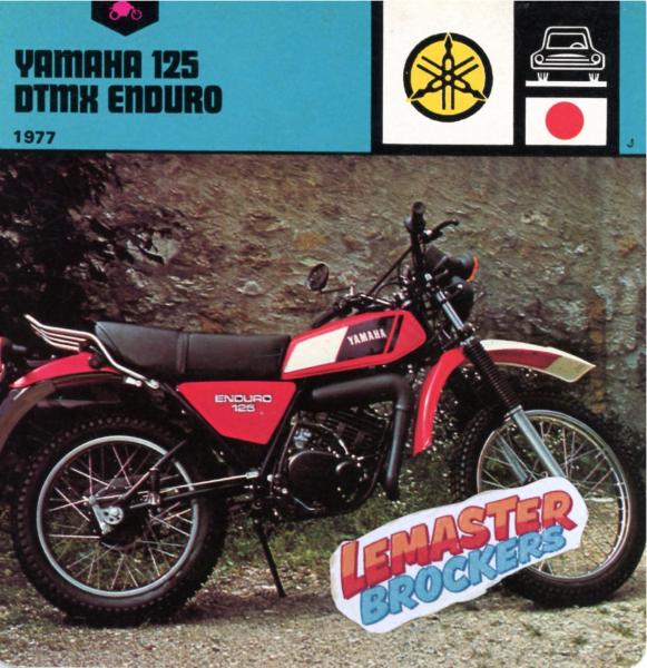 FICHE MOTO YAMAHA 125 DTMX ENDURO 1977