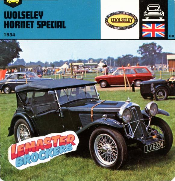 FICHE WOLSELEY HORNET SPECIAL 1934