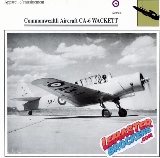 FICHE COMMONWEALTH AIRCRAFT CA-6 WACKETT