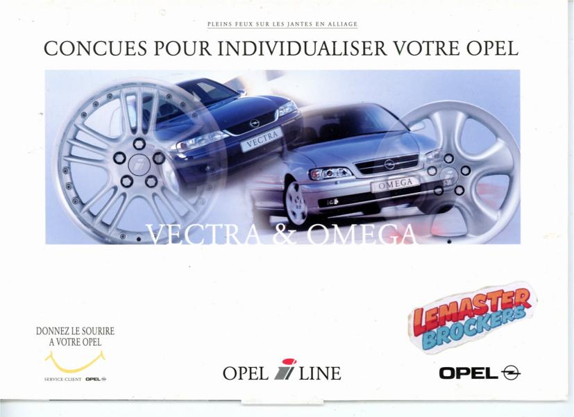 BROCHURE OPEL JANTES ALLIAGE VECTRA ET OMEGA