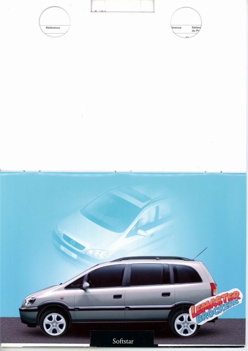 BROCHURE OPEL JANTES ALLIAGE ZAFIRA