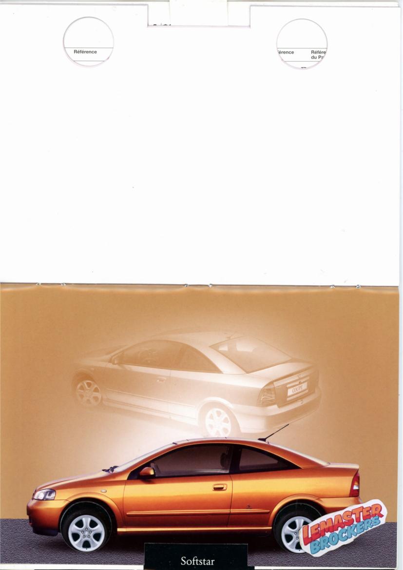BROCHURE OPEL JANTES ALLIAGE ASTRA COUPE
