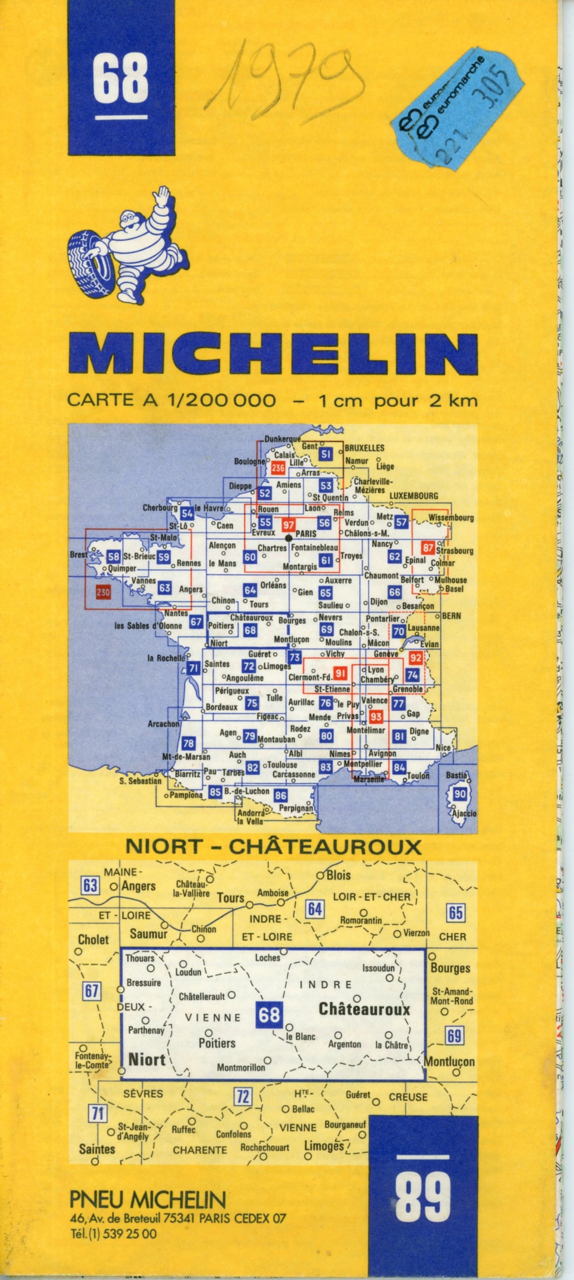 CARTE-ROUTIÈRE-MICHELIN-68-1979-LEMASTERBROCKERS-COLLECTION-CARTE-MICHELIN