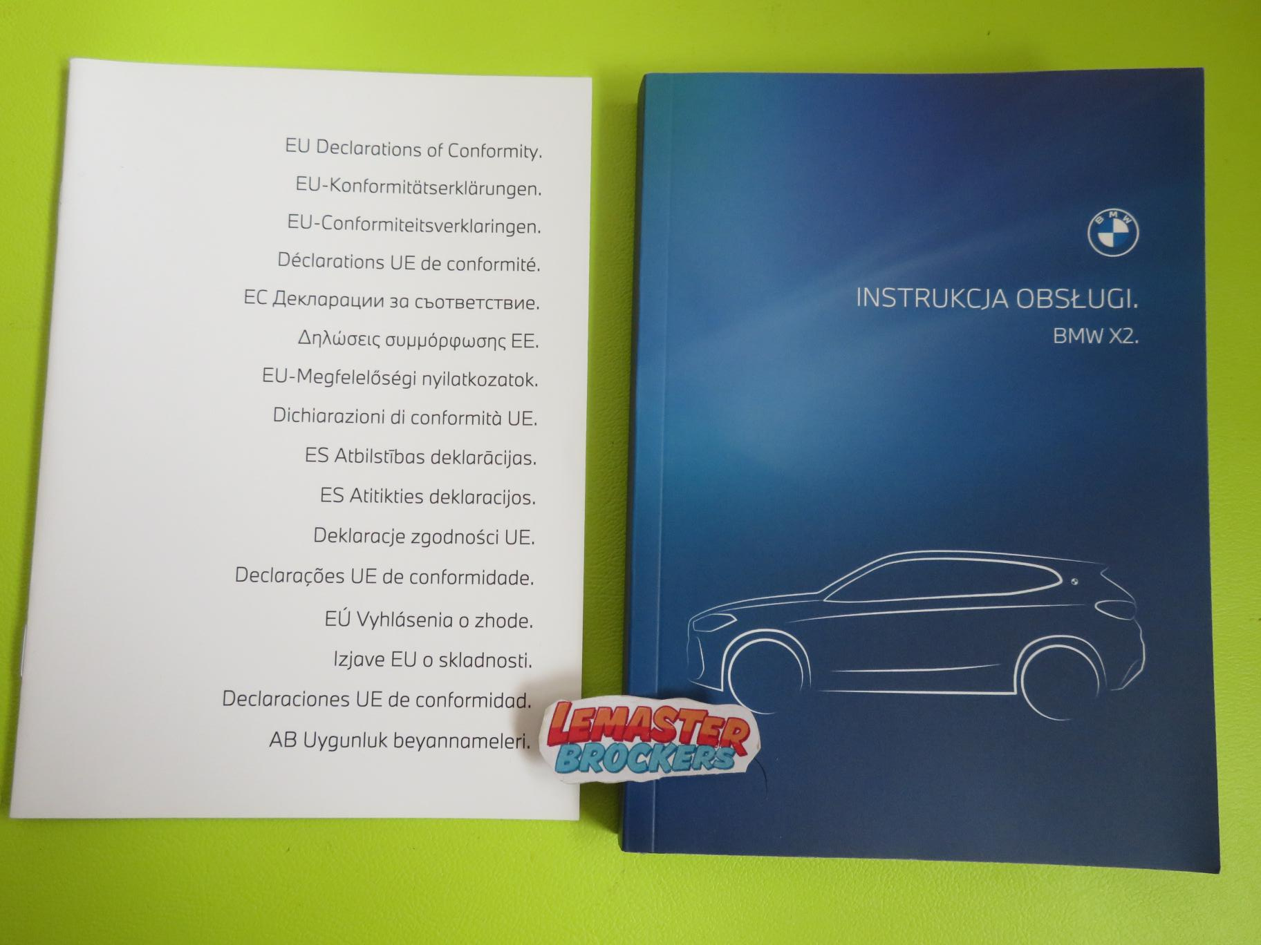 NOTICE MANUEL BMW X2 (POLONAIS) - VERSION ORIGINALE