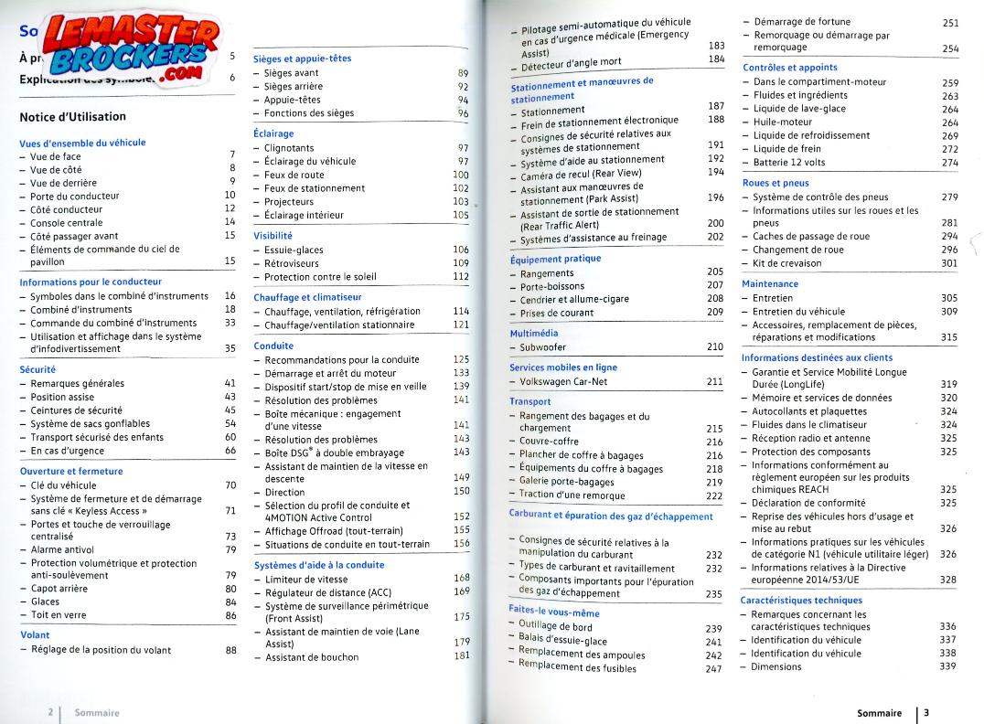 notice-manuel-vw-golf-sw-2020-francais-411-pages-volkswagen