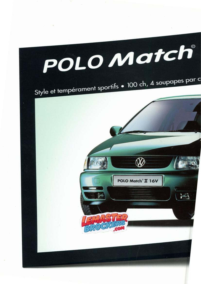 BROCHURE VOLKSWAGEN POLO MATCH II