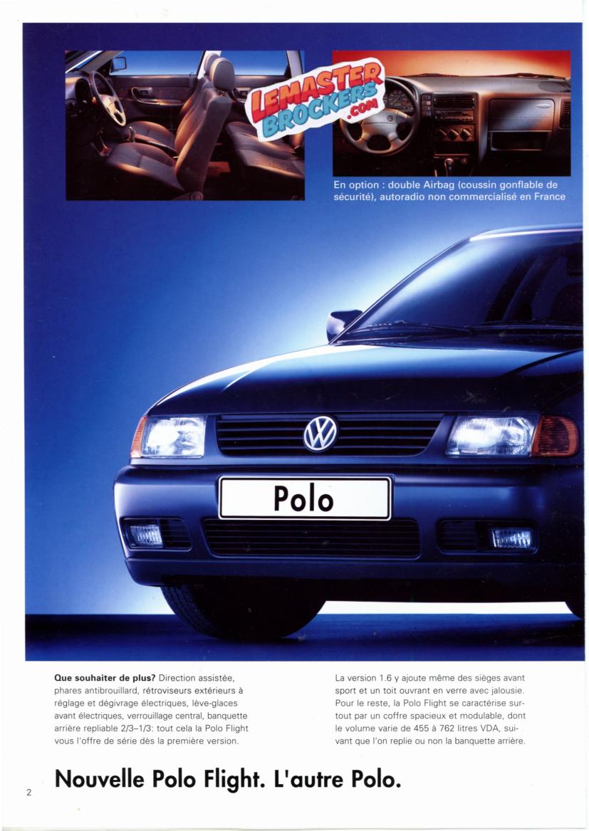 BROCHURE VOLKSWAGEN POLO FLIGHT 1996